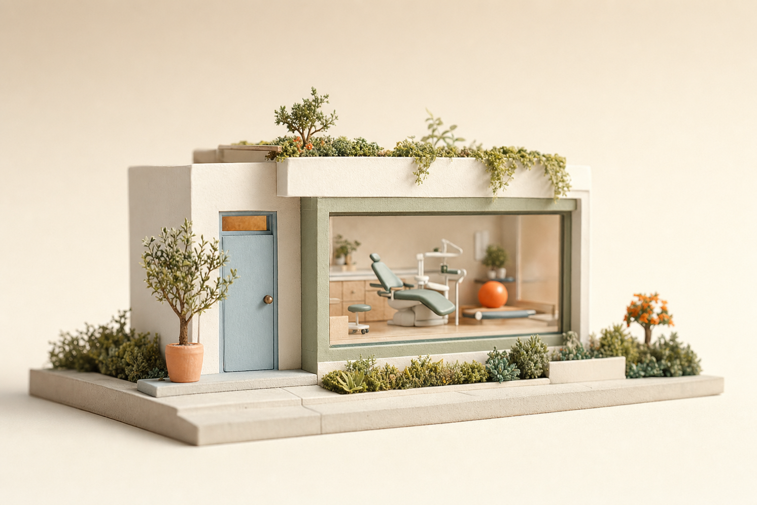 Miniature model of a modern dental clinic